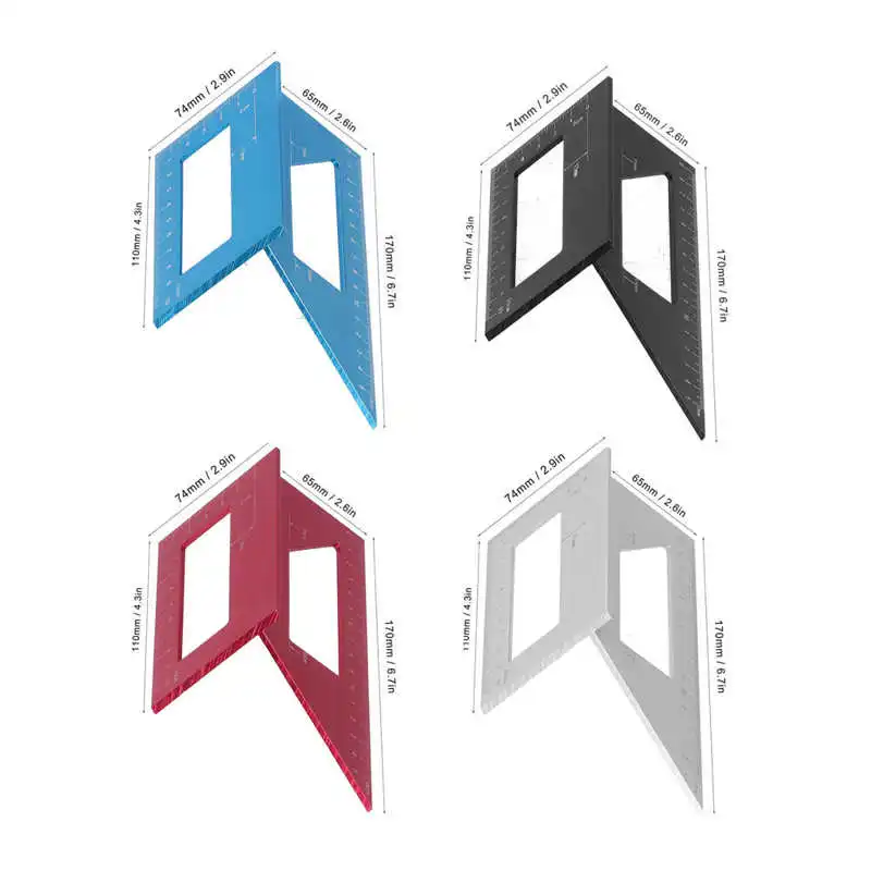 

45degrees/90degrees T Angle Gauge Straight Ruler 3D Mitre Degree Measuring Tool for Woodworking