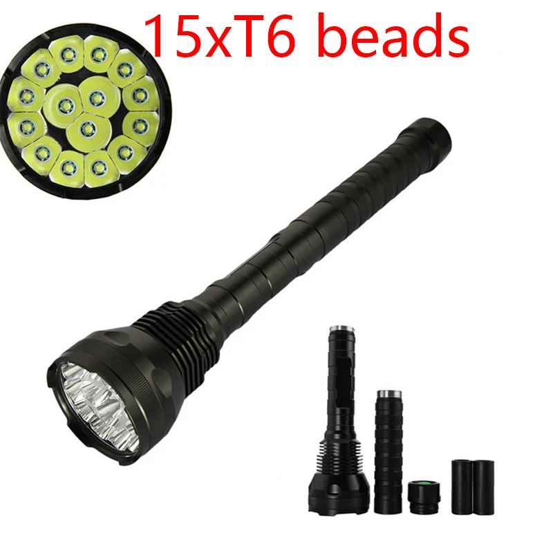 Ультра яркий водонепроницаемый 15xT6 18xT6 21xT6 мощный фонарь 15000-21000lumens светильник 18650