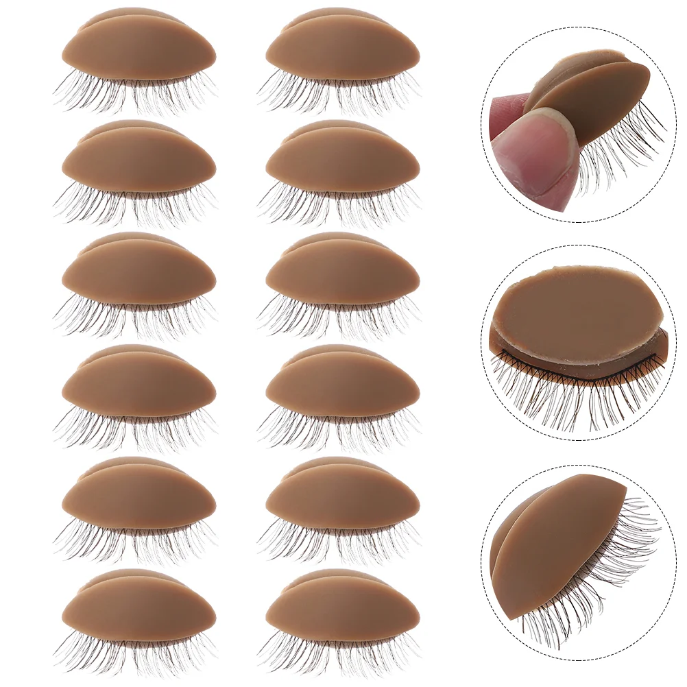 

6 Pairs Eyelash Mannequin Head Eyelash Extension Tool Makeup Practice Mannequin