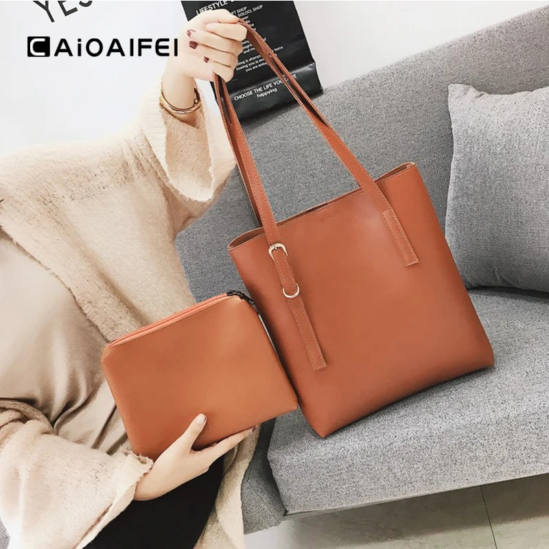 

CAIOAIFEI simple fashion women composite bag luxury handbags women bags designer large capacity tote bag female shoulder bags