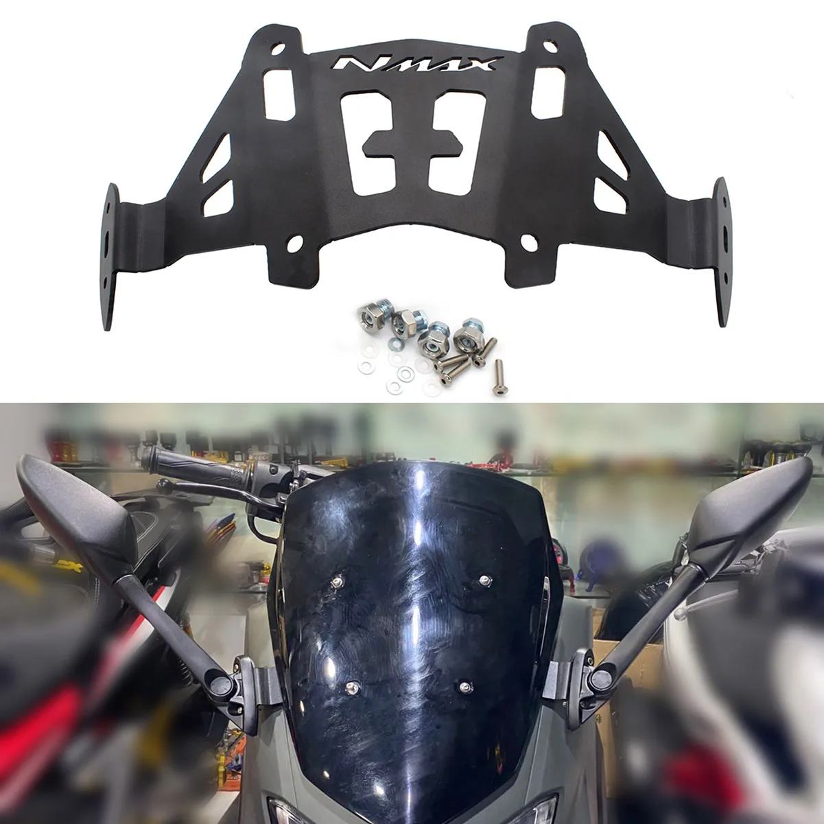 SEMSPEED зеркало заднего вида кронштейн для лобового стекла подходит YAMAHA N-MAX155 NMAX 155 125