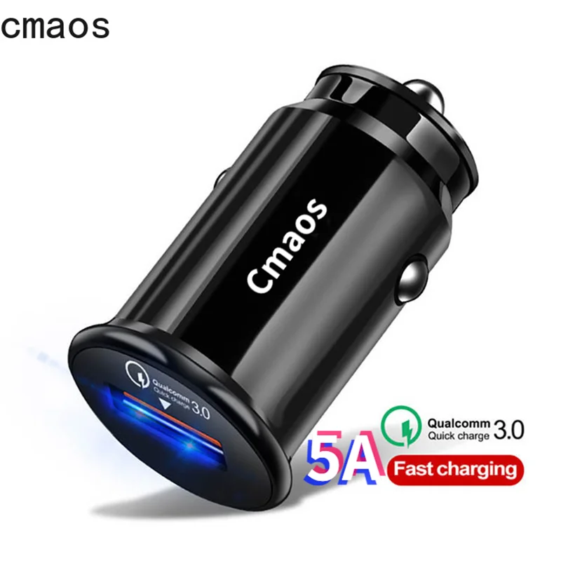 

CMAOS USB Car Charger Quick Charge 4.0 QC4.0 QC3.0 QC SCP 5A PD Type C 30W Fast Car USB Charger For iPhone Xiaomi Mobile Phone
