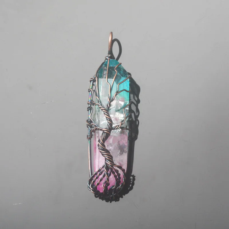 Крупные Подвески с натуральным прозрачным озерным голубым фиолетовым