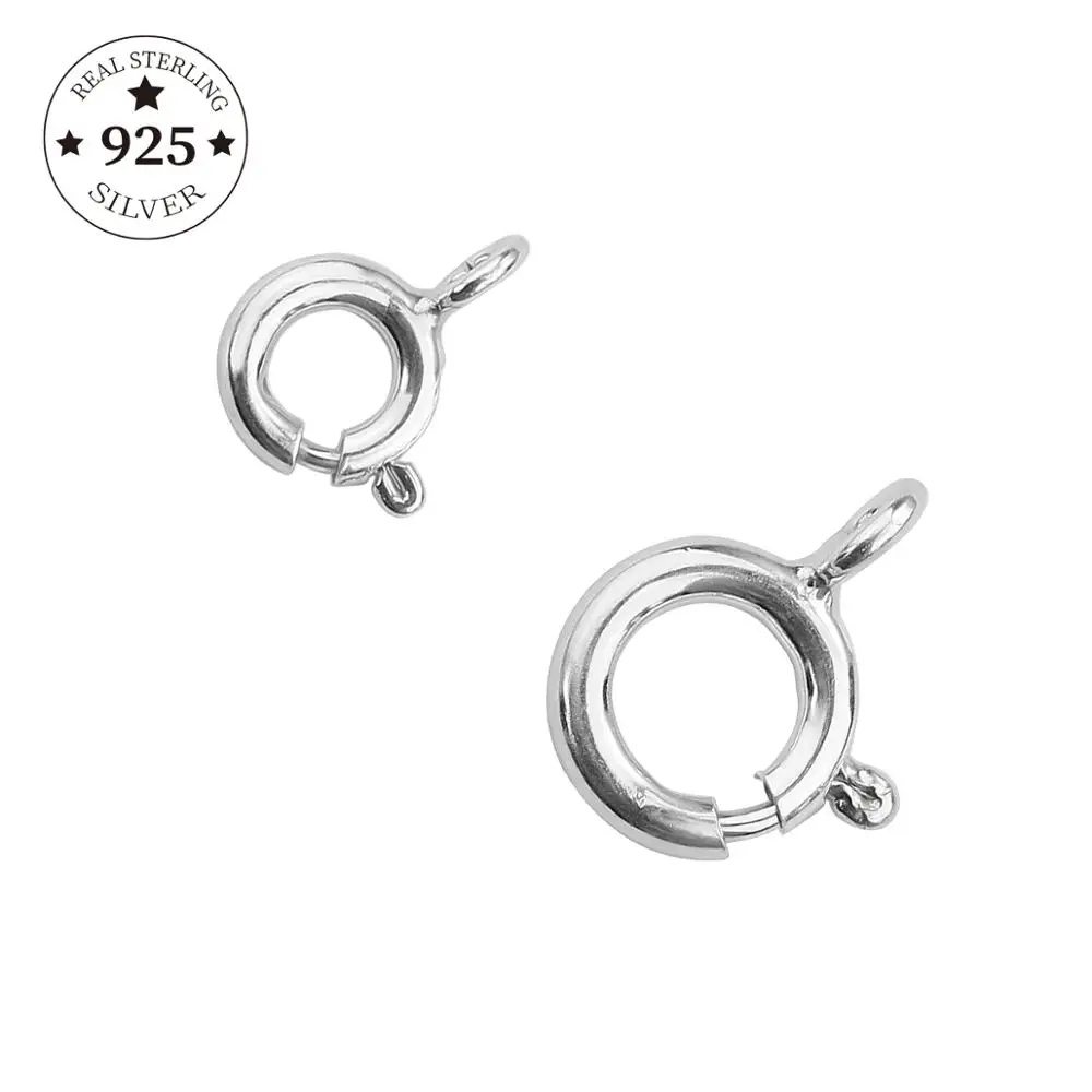 2-4pcs 925 Sterling Silver Spring Ring Clasp With Open Jump Ring Clasps For Chain Bracelet necklace Connectors Jewelry Making