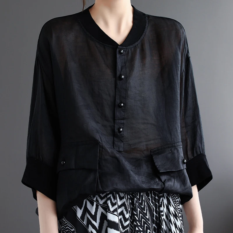 Блузка Max LuLu Женская однотонная в европейском стиле свободная Повседневная