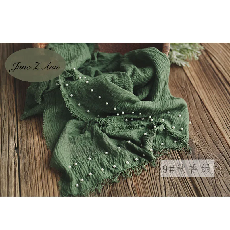 green Jane Z Ann/реквизит для фотосессии новорожденных детей, декоративные обертки с жемчугом, тонкая хлопковая линия одежды, аксессуары для студийной съемки 95x185 см - Цвет: green