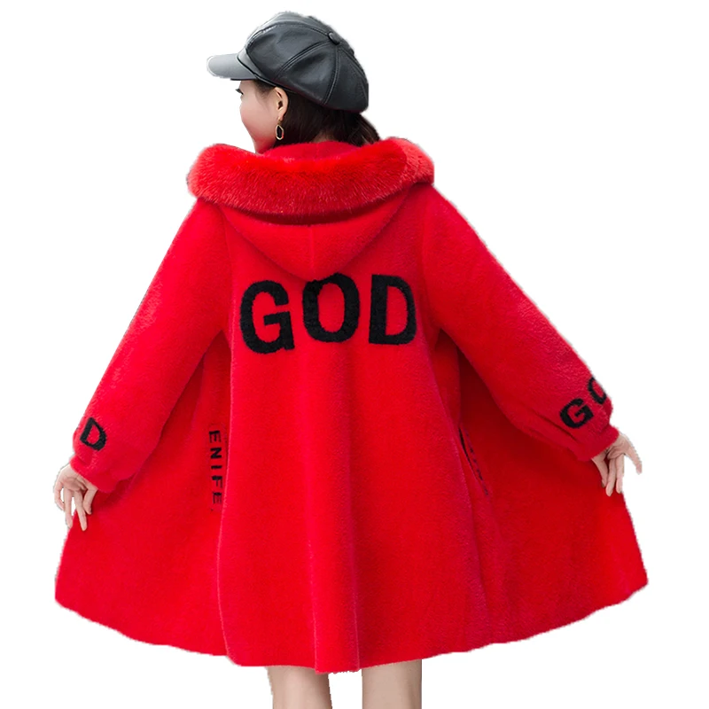 Осенне-зимний свитер из меха норки пальто новинка 2019 женский свободный бархатный