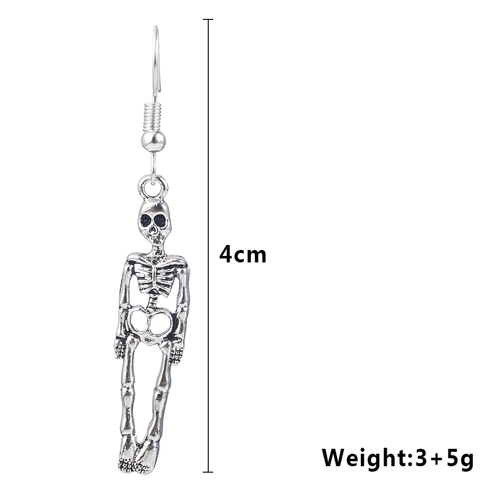 

Halloween Vintage Skeleton Skull Dangle Earrings for Women Jewelry Party Gifts Aretes De Mujer Modernos 2019