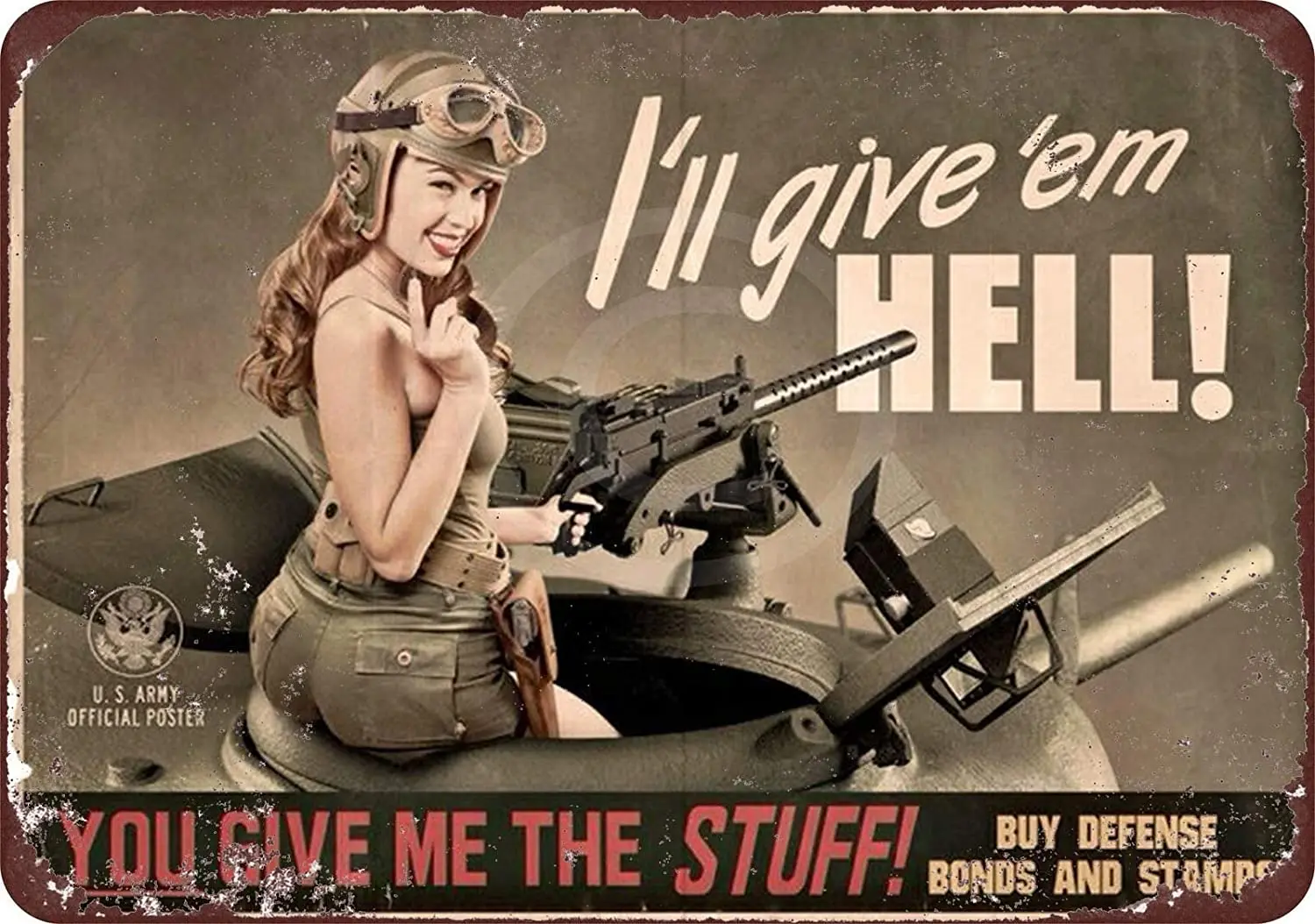

Retro lady US Army replica tin logo tin logo 18.12 x 27.92 cm