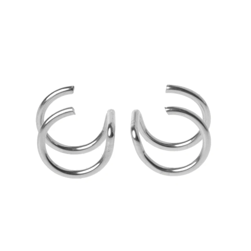 Титановые 2 кольца клипсы для ушей на спиральный хряща кольцо без пирсинга