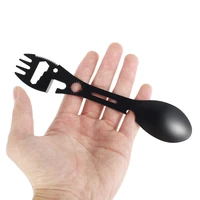 10in1 multitool camping fork stainless steel fork spork picnic spoon can bottle opener wrench camping cutlery travel picnic tool