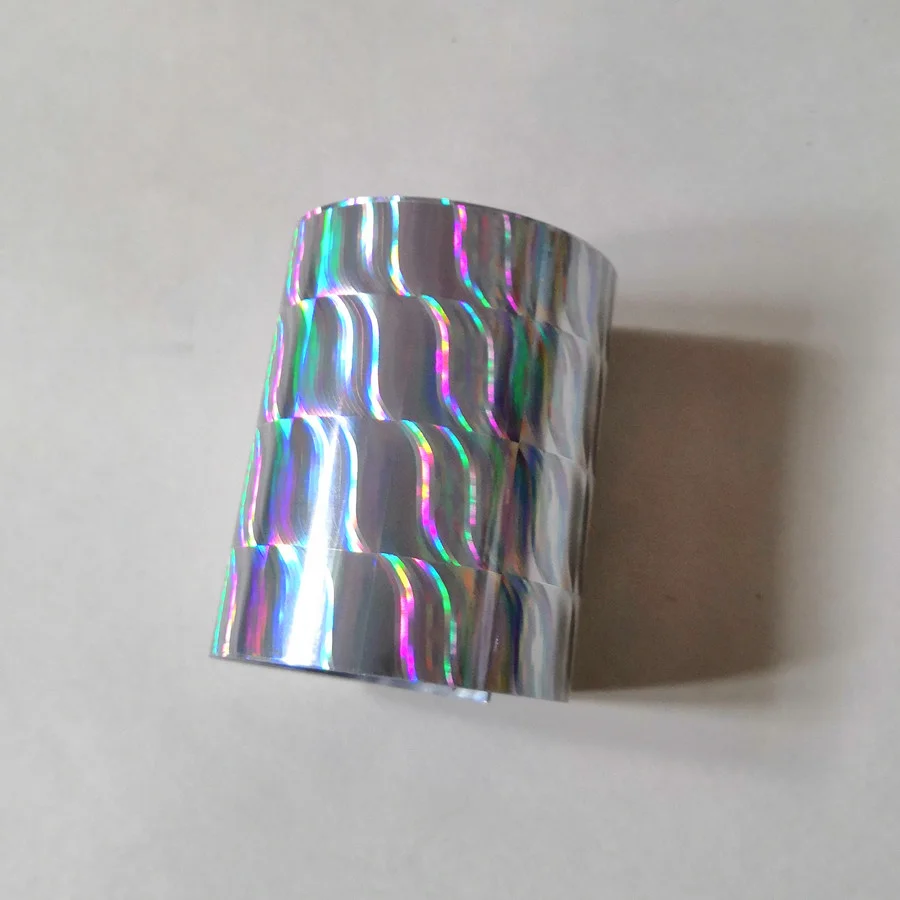 

Hot stamping foil holographic foil silver wave pattern B11 hot press on paper or plastic heat transfer film