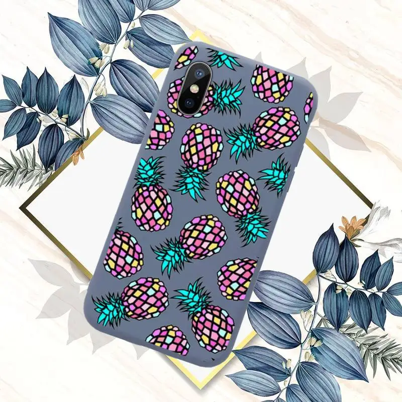 

Fruit Pineapple cartoon Phone Case Candy Color for iPhone 11 12 mini pro XS MAX 8 7 6 6S Plus X SE 2020 XR
