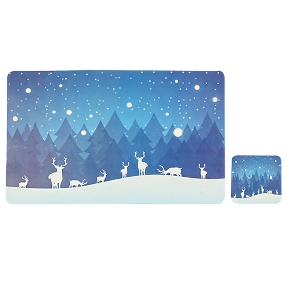 

Placemats And Coasters Set Of 6 Snowflake Reindeer Christmas Theme Pattern Table Mats Waterproof Nonslip Heat Resistant Table
