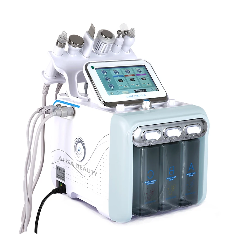 Pro 6 в 1 Гидра дермабразия Aqua Peel чистый уход за кожей био светильник RF вакуумная Очистка лица Гидро Вода кислородная струя очистка машина