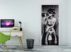 3D девушка пьет в WC стены искусства двери Настенные обои фотообои настенный принт наклейка стены деко Настенная роспись фото самоклеящаяся дверь пленка