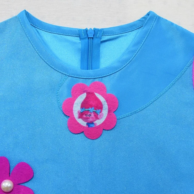 Kids Costumes Girls Trolls Poppy Costume Dress For Halloween for Carnaval Fancy Cosplay Girl Wig | Тематическая одежда и