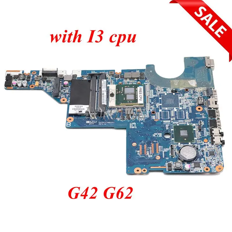 

NOKOTION 595184-001 DA0AX1MB6H1 Laptop Motherboard for HP Pavilion G42 CQ62 CQ42 G62 Series s989 HM55 Mainboard Free i3 CPU