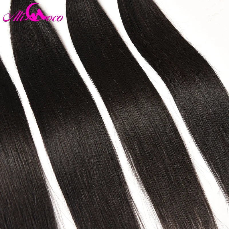 Прямые бразильские волосы Али Коко 4 пряди 100% человеческие 8 28 дюймов волнистые не