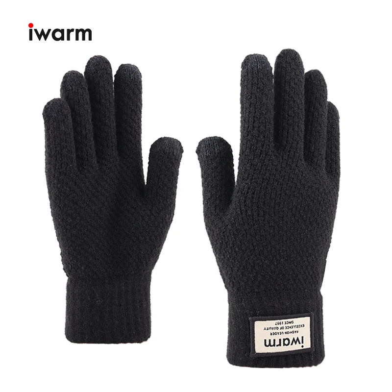 Зимние перчатки Iwarm мужские теплые трикотажные толстые варежки Осень