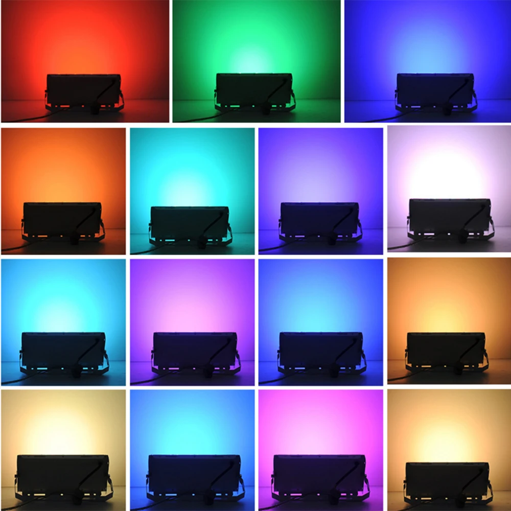 50W LED Spotlight RGB Flood Light 220V Outdoor Waterproof Floodlight DC12-85V Led Reflector led spot light with Remote Control | Лампы и