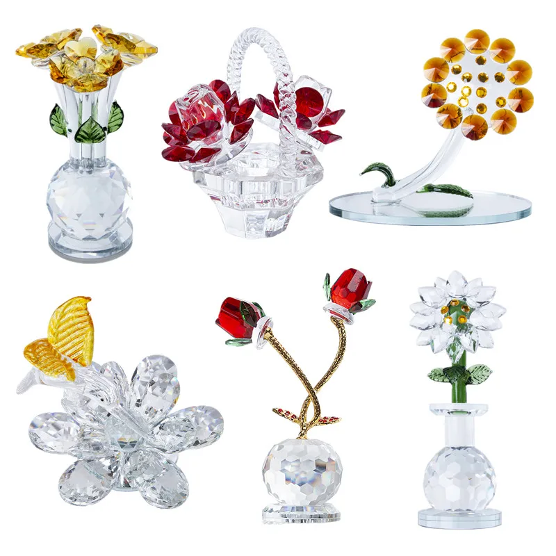 Элегантная фигурка из драгоценных камней H & D в виде цветов коллекционная статуя