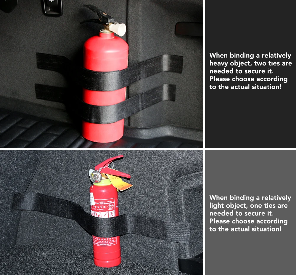 4Pcs/Set Car Fire Extinguisher Sticker nylon tape Belt Net Bandage Trunk Storage Bag Magic Tape Hook and Loop Strap Stickers | Автомобили