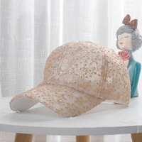 womens baseball caps sun hats embroidery floral transparent breathable mesh floral hat gorras summer cap snapback casquette cap