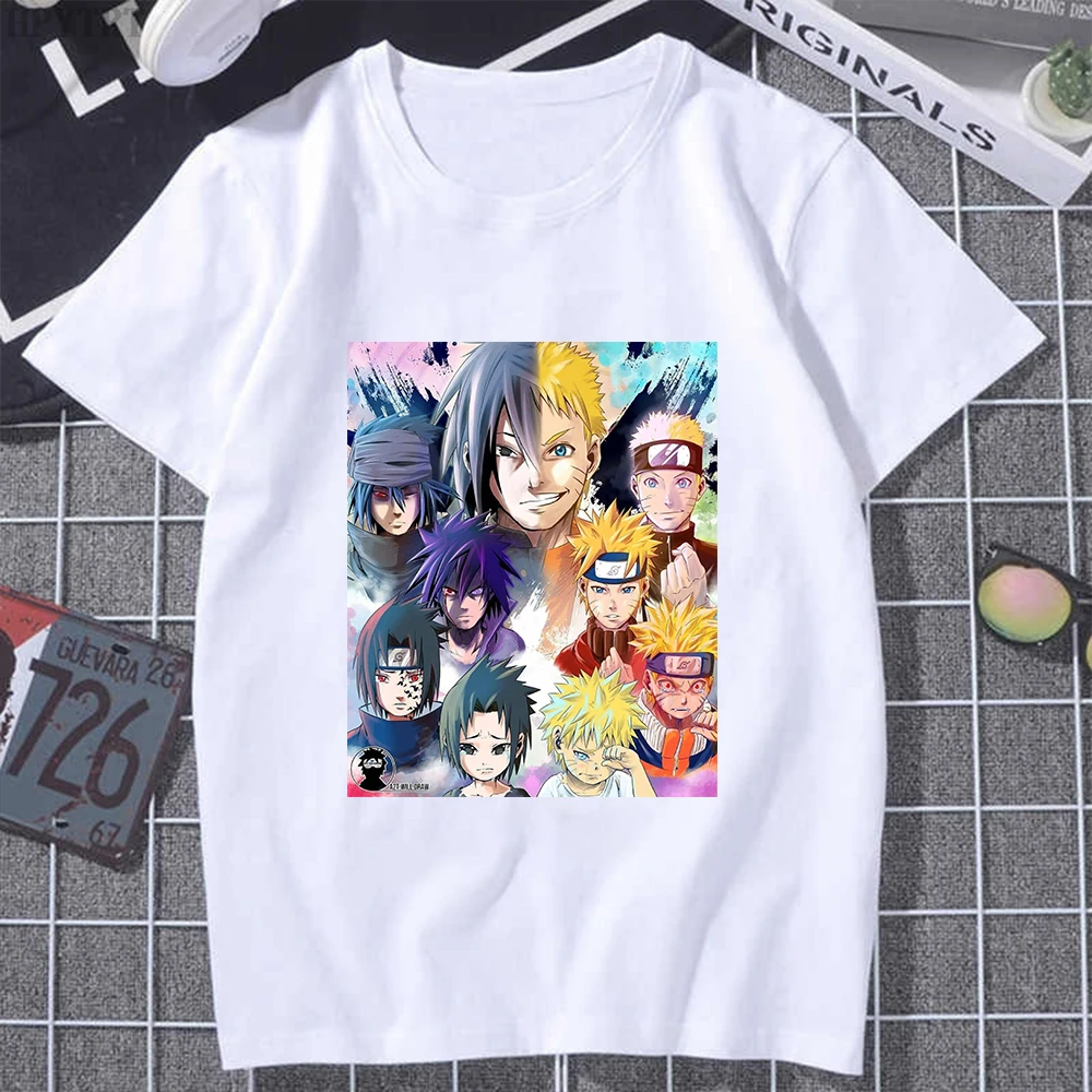 

Naruto Men's T-shirts Sasuke Anime Printing Clothes Harajuku Unisex Vintage T Shirt Manga Large Size Oversize T-shirt Streetwear