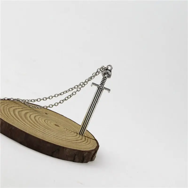 Готическая Сова на мече кулон ожерелье античный серебряный меч Средневековый