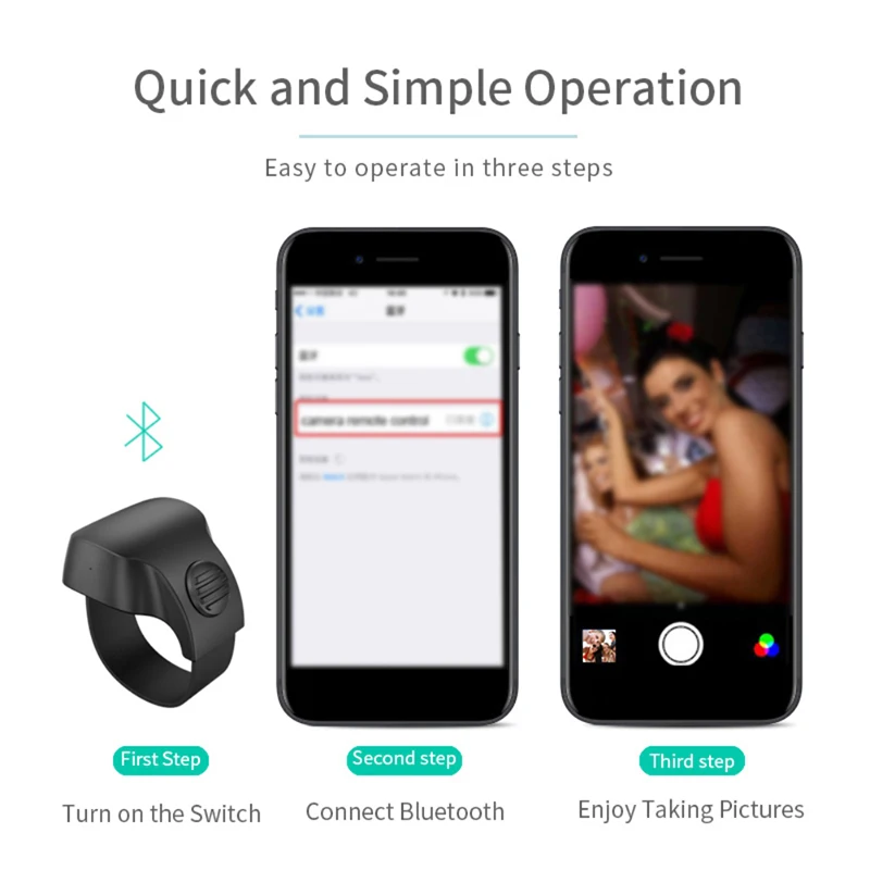 mini bluetooth 5 1 self timer remote control button wireless controller smart finger ring wearable devices for phone free global shipping