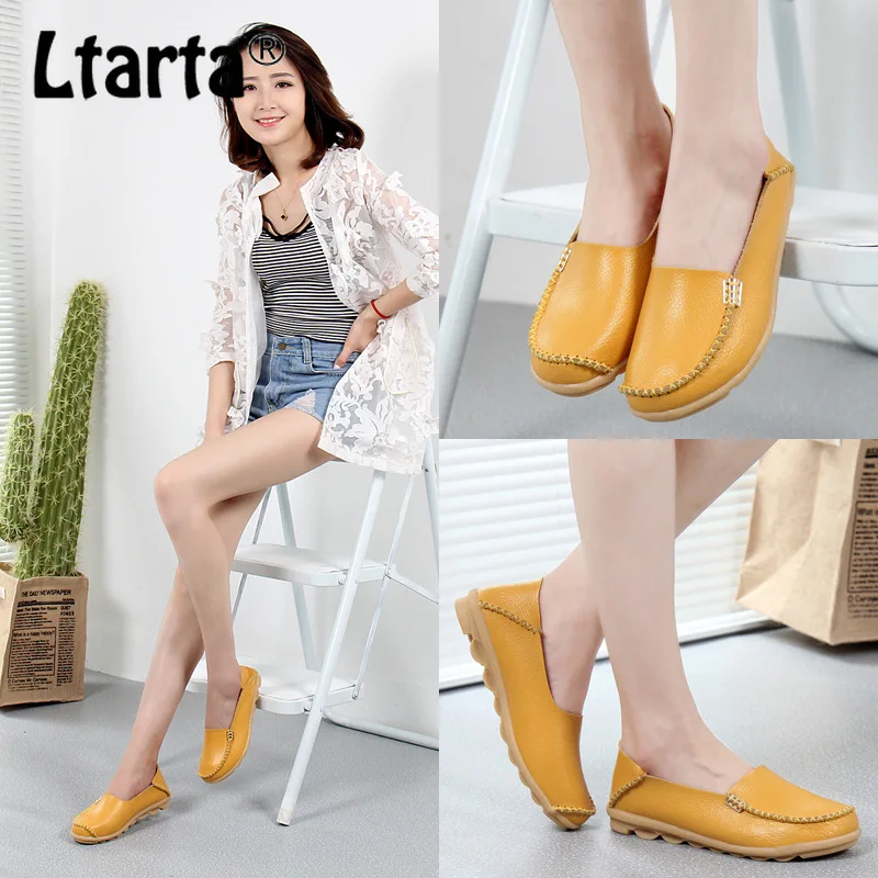 LTARTA/2021 г. Тонкие туфли для мам Мягкие из натуральной кожи медсестер Женская обувь