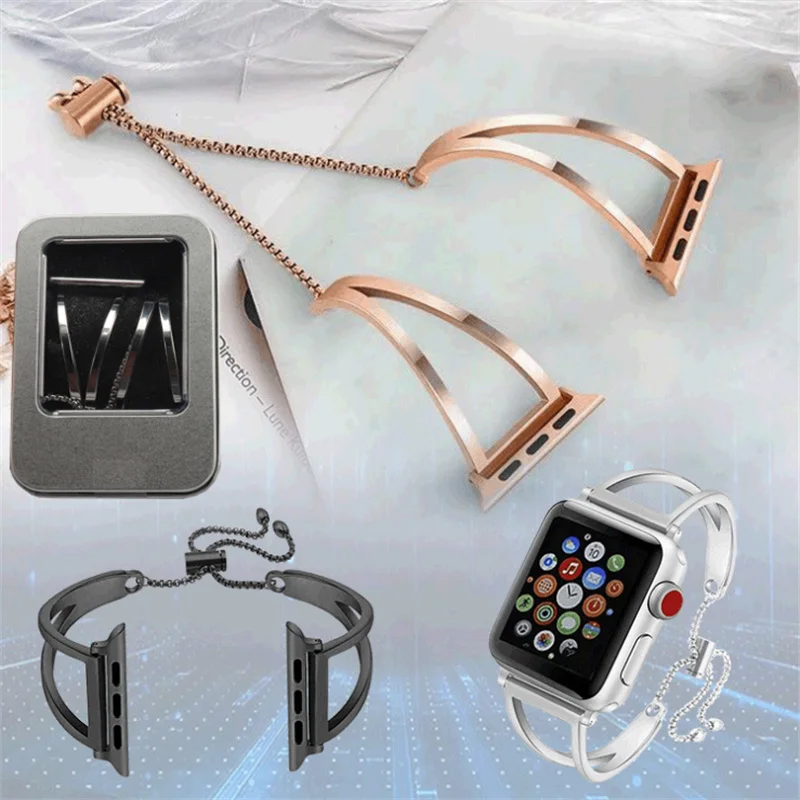 

V-образный ремешок из нержавеющей стали для Apple iwatch 1 2 3 4 5, металлический браслет