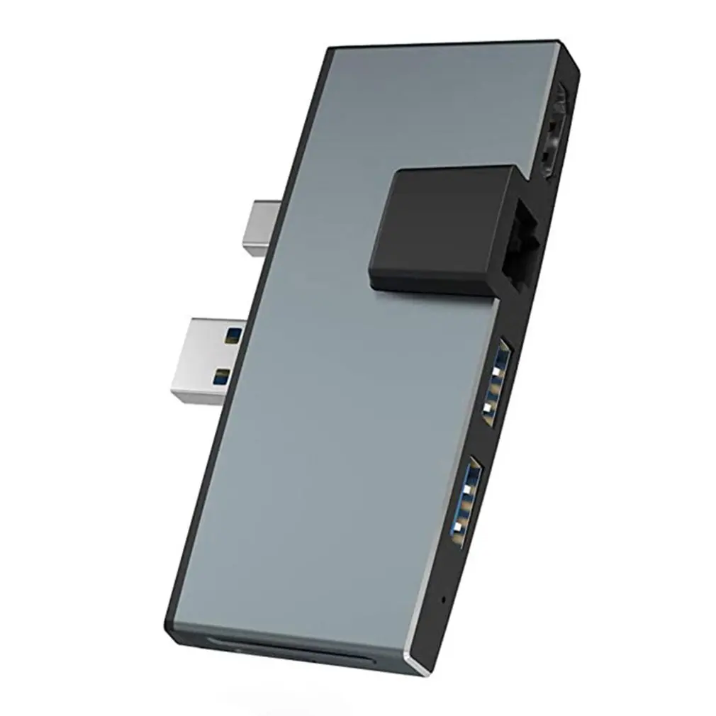 

USB3.0 Docking Station 6 In One Converter Travel Charger Power Adapter Socket Fireproof Plastic Converter For Surface Pro Hub