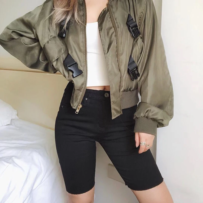 

Knee Length Denim Shorts Women Push Up Elastic High Waist Biker Shorts Jean Shorts Women Summer 2020 Black Streetwear