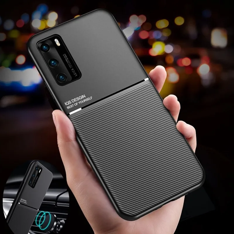 Мягкий чехол с магнитным держателем для Huawei P20 P30 P40 Pro P Smart Z Y9 Prime 2019 Mate 20 30 Lite Honor 10 i