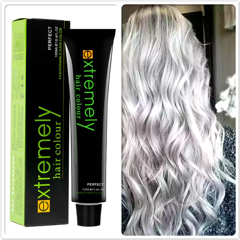 

Hot Selling Hair Color Cream Silver Grey Permanent Hair Dye Color Cream Beauty Hair Long Lasting Barber Shop Colorant Paint