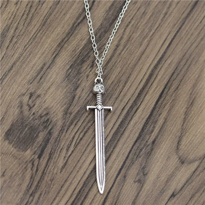 Готическая Сова на мече кулон ожерелье античный серебряный меч Средневековый