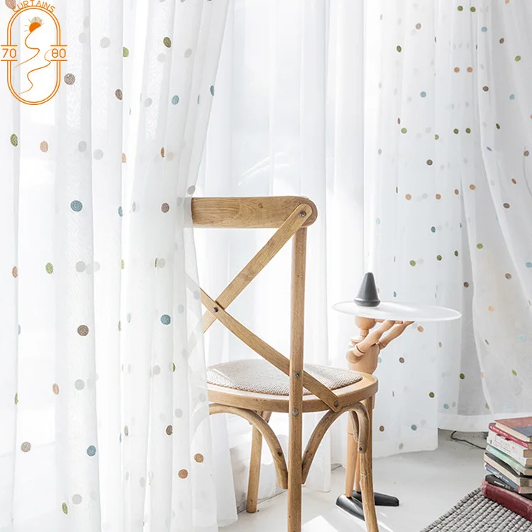 Childrens Room Embroidered Window Screen Cartoon Embroidered Window Screen Finished Window Screen for Living Room and Bedroom