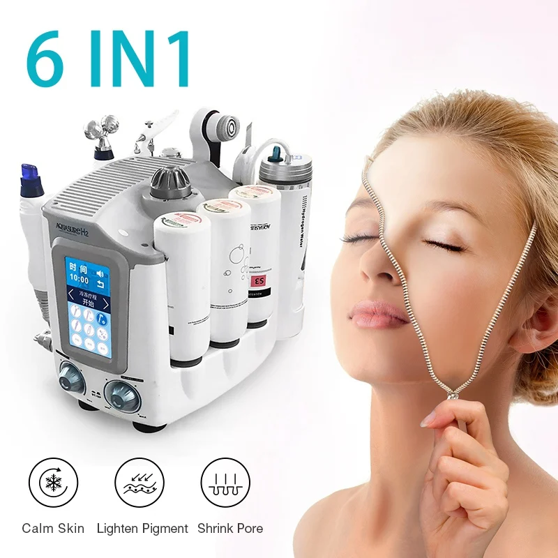 

Beauty Device 6 in1 H2 O2 Hydro Dermabrasion Deep Cleaner Water Skin Care Hydrafacial machine Peeling Spa Salon Pro Device