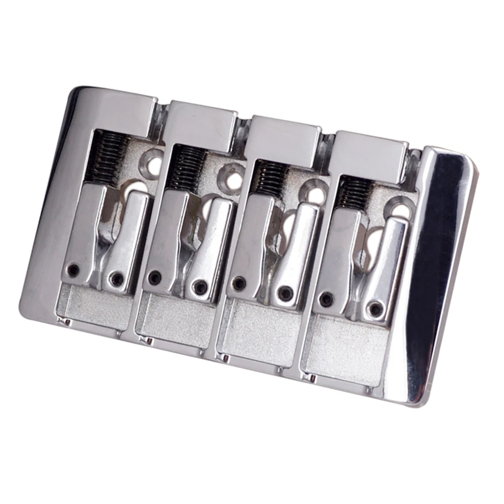 

1 Set High-End Roller Saddle Bridge Tailpiece For 4 String Electric Bass Replacement Parts Silver
