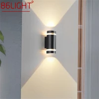 86light outdoor wall light fixtures modern black bamboo tube shade waterproof led lamp for home porch balcony villa