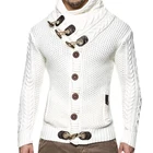 Мужские свитера, пуловеры, мужской вязаный свитер с длинным рукавом, высококачественные зимние пуловеры с воротником-стойкой, теплые пальто из полиэстера, европейские размеры