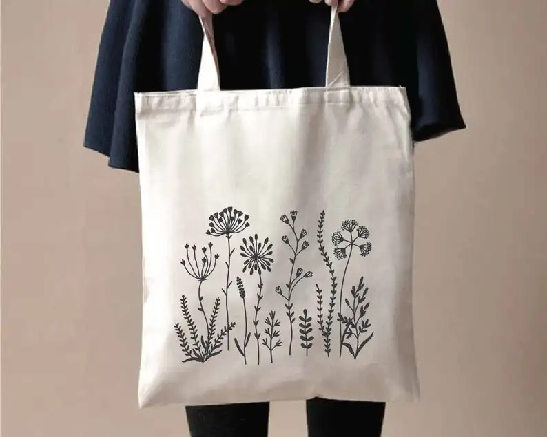 Сумка-тоут Wild Flower-сумка с принтом диких цветов-сумка для книг природы-Botanical Одуванчик, подарок для шоппинга гардерсканвы, сумка через плечо
