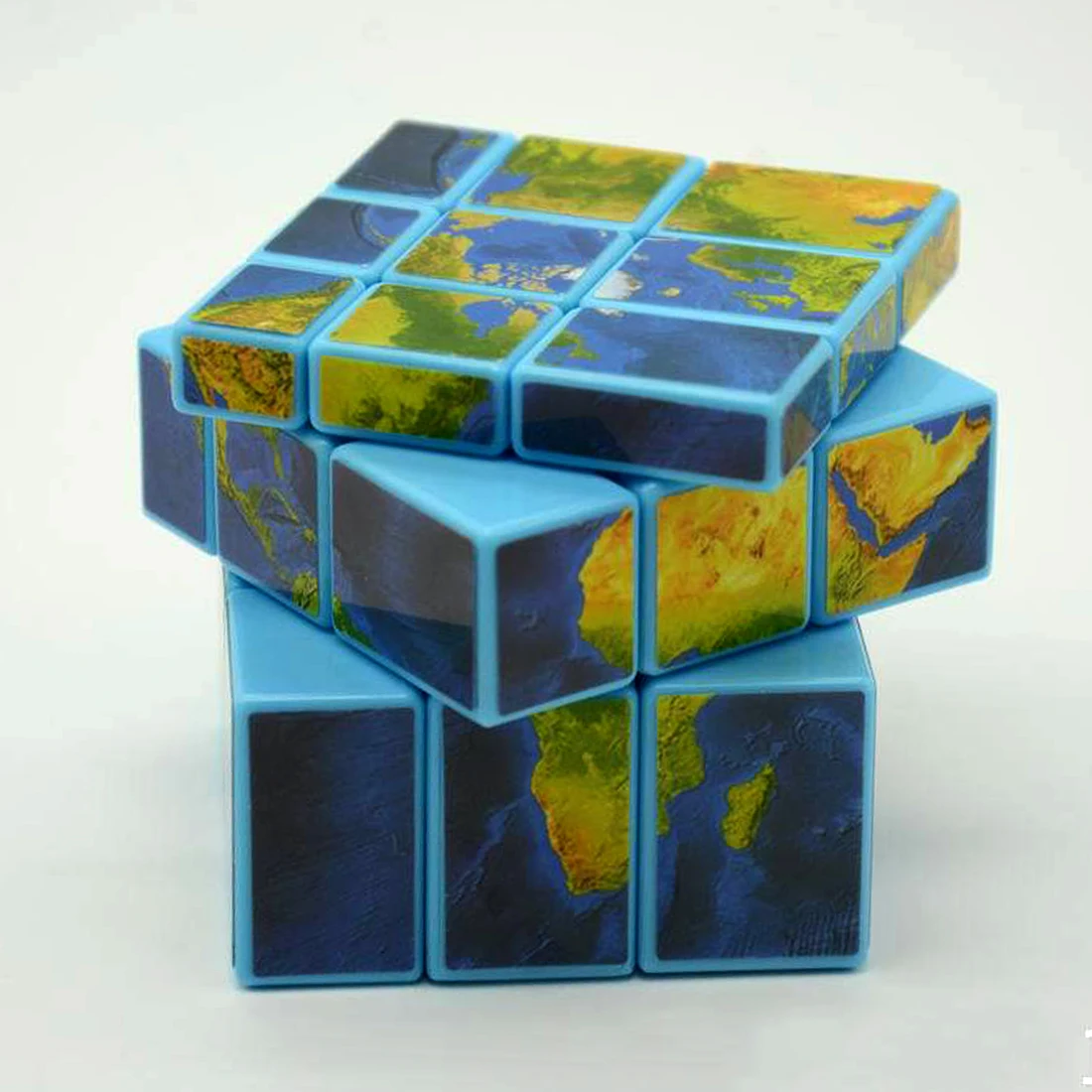 Fangge 3x3x3 зеркальные блоки стикер карты мира волшебный куб головоломка игрушка