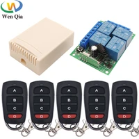 433mhz universal wireless remote control smart switch dc12v 4ch relay receiver modul rf transmitters lamp fan room led light diy