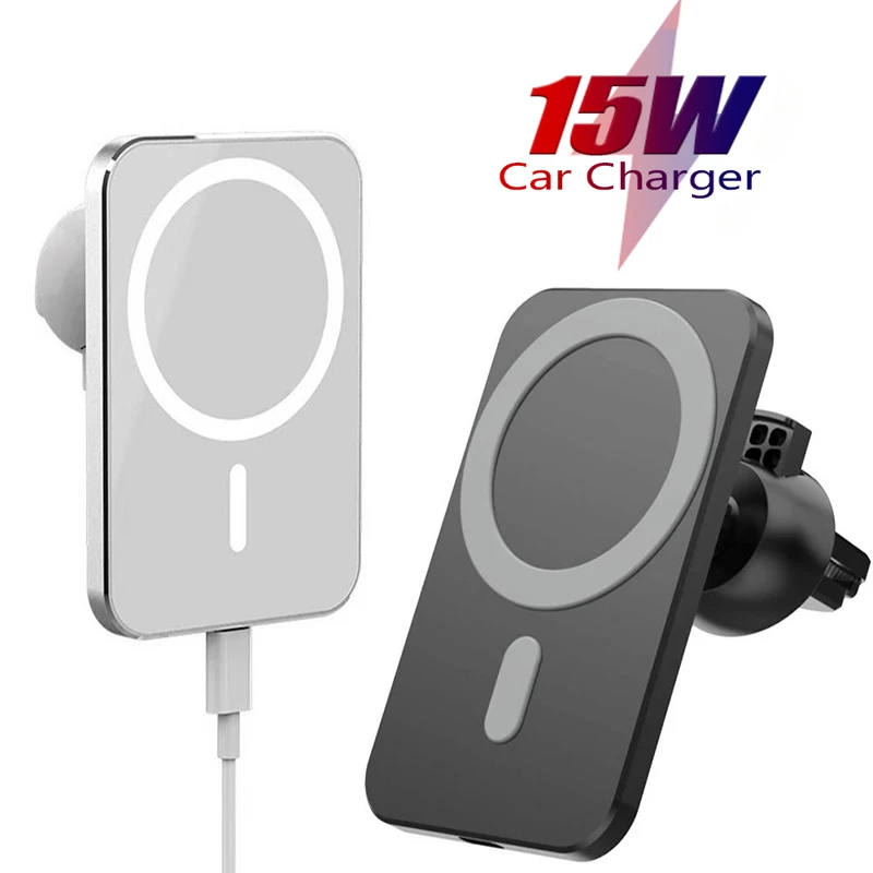

15W Wireless Charger Automatic Magnetic Adsorption Car Mount Phone Holder For iPhone 12 Pro Max Mini QI Fast Charging Car Stand
