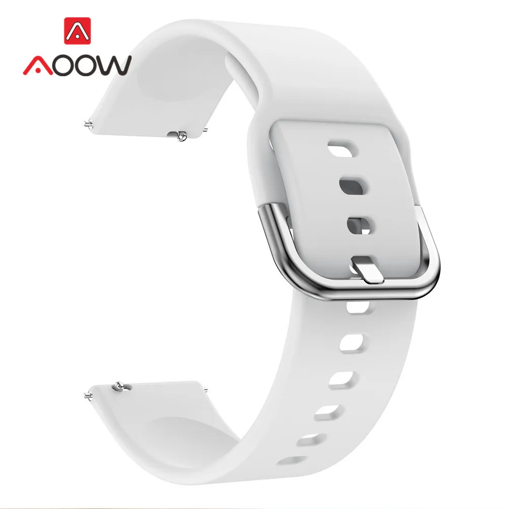 White 20 мм силиконовый ремешок для часов samsung Galaxy Watch Active 2 42 мм gear S2 huawei Garmin Amazfit Active2 сменный Браслет ремешок - Цвет ремешка: White
