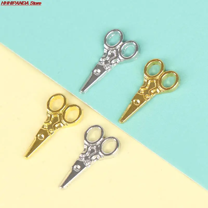 

1 шт. 1/12 миниатюрные металлические ножницы для кукольного домика, Миниатюрные аксессуары для мебели