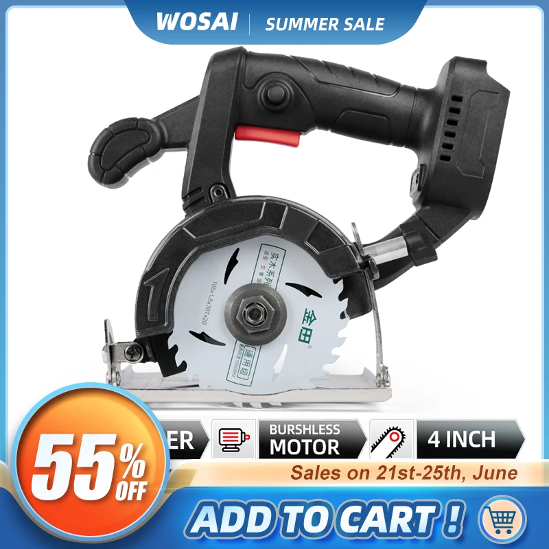

VVOSAI Brushless Circular Electric Saw 105mm Blade for Wood Saw Blades 20V Cordless Circular Saw Cutting Sawing Machine